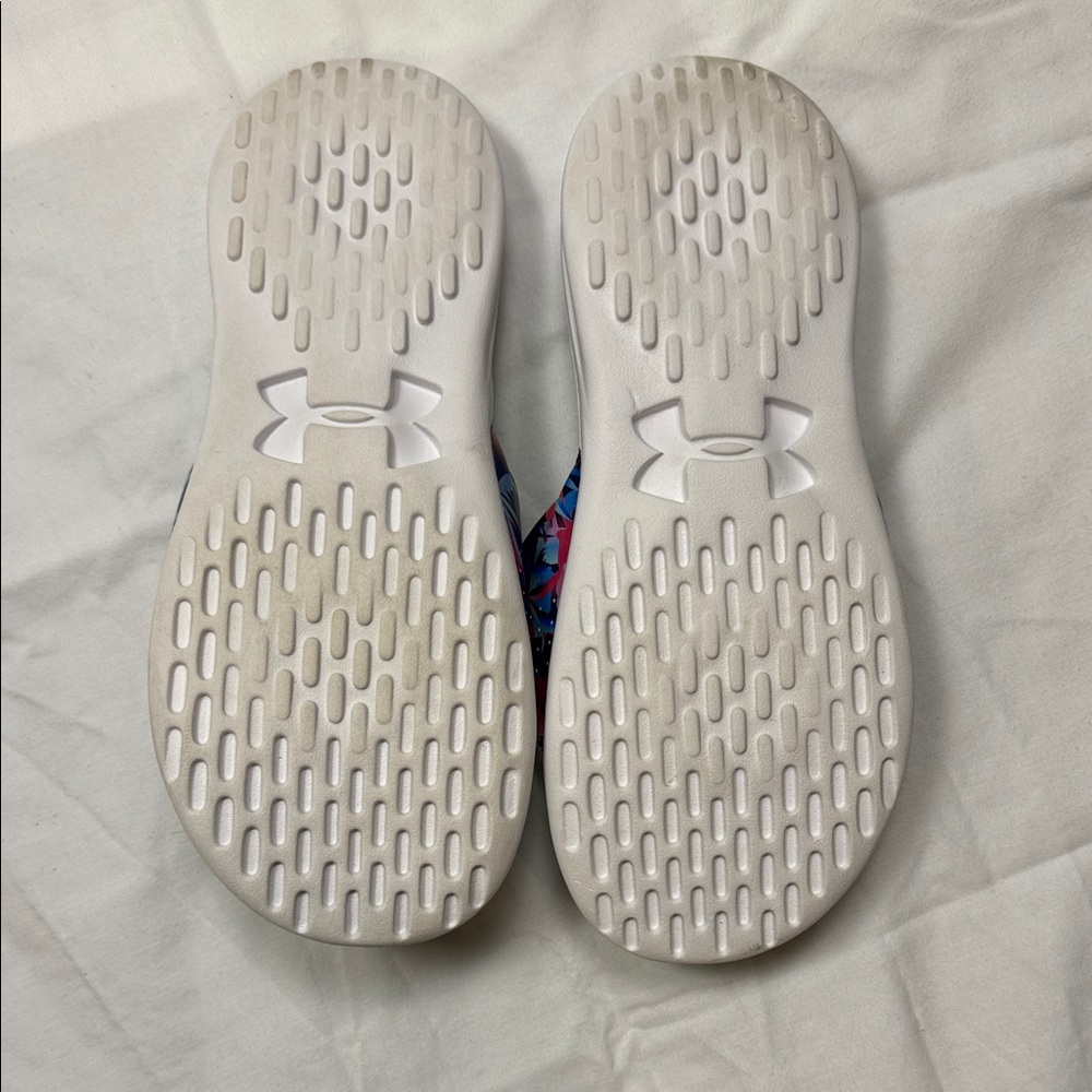 Under Armour Tropical Slide Sandals - Blue pink green size 8 slide on - Picture 8 of 12